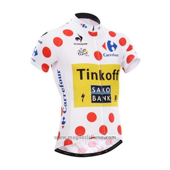 2014 Abbigliamento Ciclismo Saxobank Lider Bianco e Rosso Manica Corta e Salopette